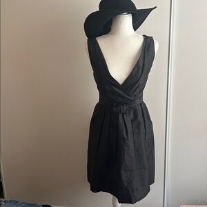 White House Black Market Black Sleeveless V-Neck Dress